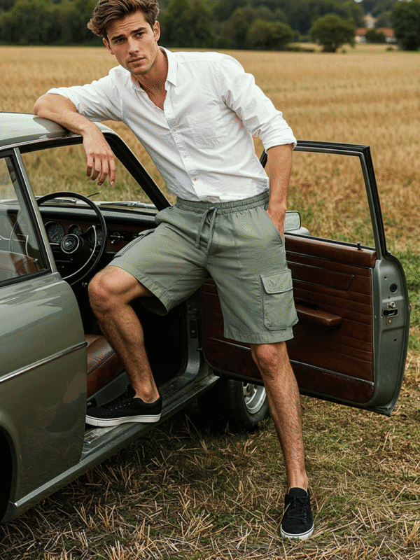 Model near car for Celio campaign