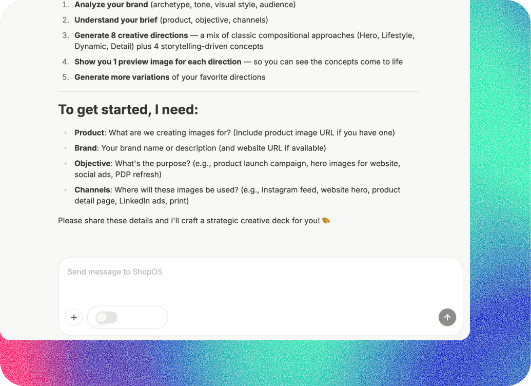 Creative director teammate interface