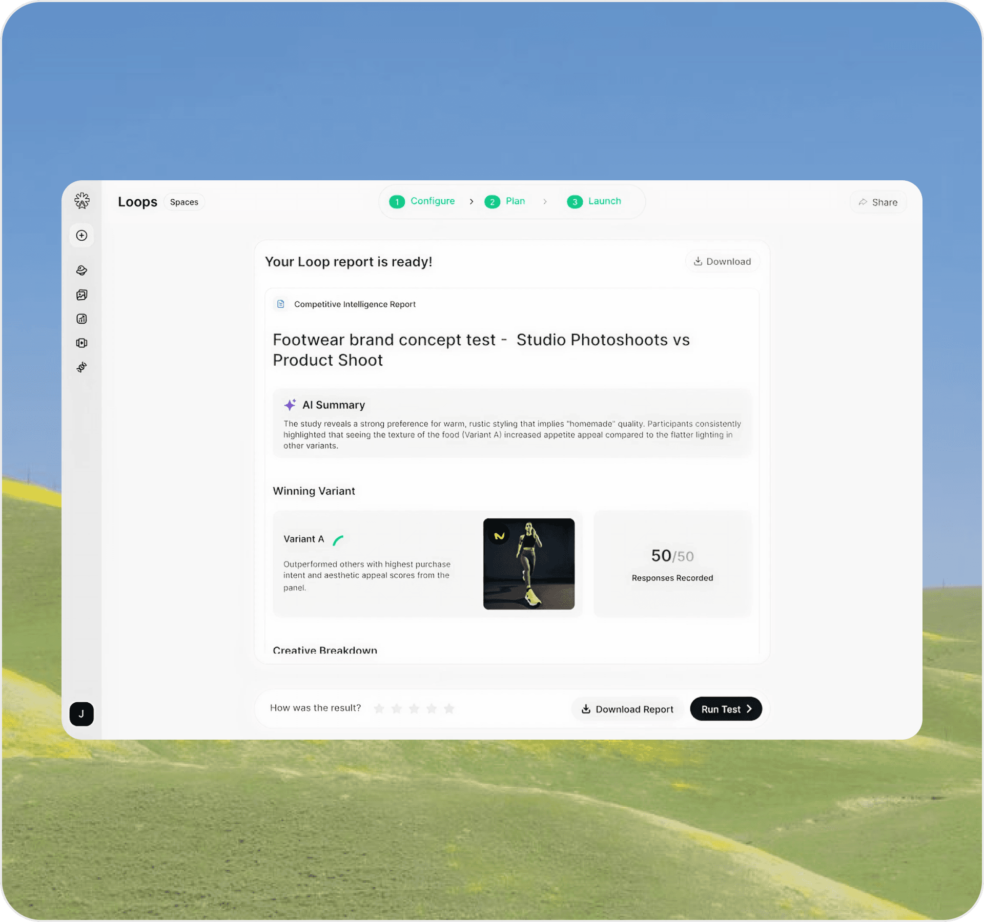 Listing loop report preview